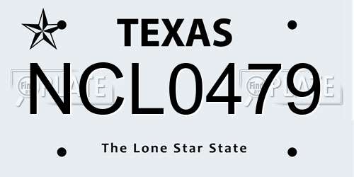 NCL0479 Texas License Plate