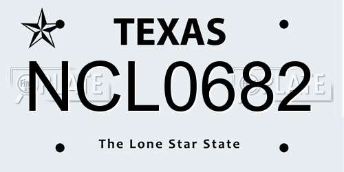 NCL0682 Texas License Plate