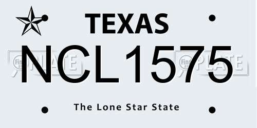 NCL1575 Texas License Plate