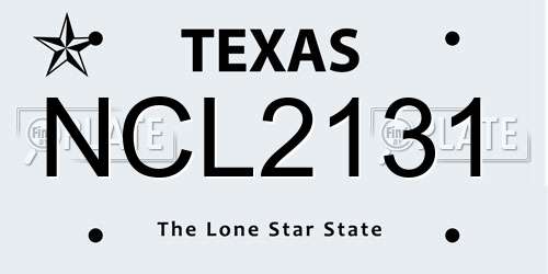 NCL2131 Texas License Plate