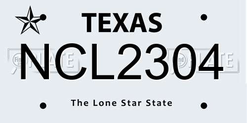 NCL2304 Texas License Plate