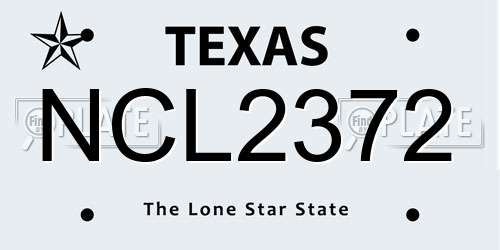 NCL2372 Texas License Plate
