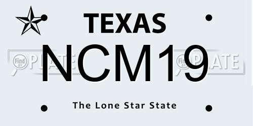 NCM19 Texas License Plate