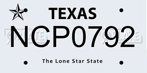 NCP0792 Texas License Plate
