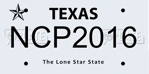 NCP2016 Texas License Plate