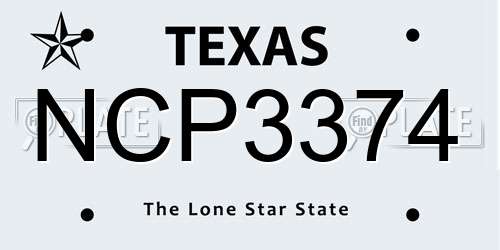 NCP3374 Texas License Plate