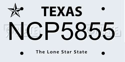 NCP5855 Texas License Plate
