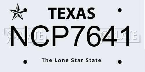 NCP7641 Texas License Plate