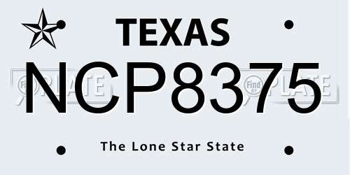 NCP8375 Texas License Plate