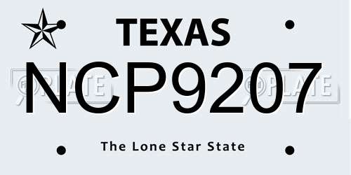 NCP9207 Texas License Plate