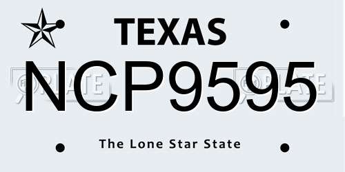 NCP9595 Texas License Plate