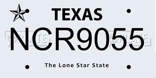 NCR9055 Texas License Plate