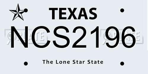 NCS2196 Texas License Plate