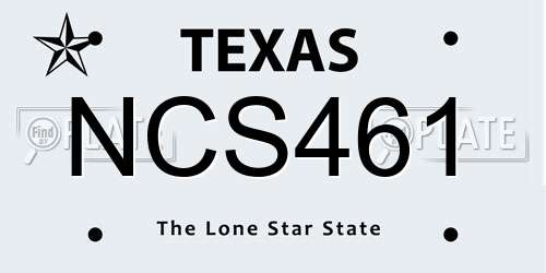 NCS461 Texas License Plate
