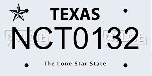 NCT0132 Texas License Plate