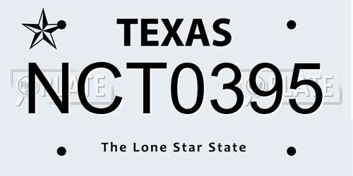 NCT0395 Texas License Plate