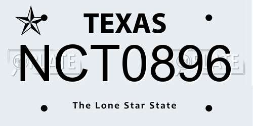 NCT0896 Texas License Plate
