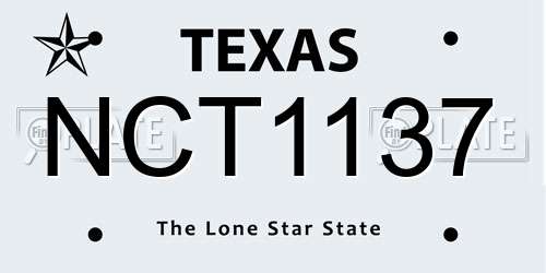 NCT1137 Texas License Plate
