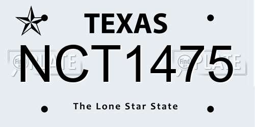 NCT1475 Texas License Plate