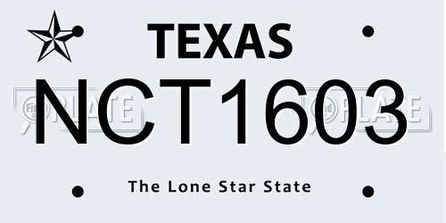 NCT1603 Texas License Plate