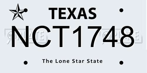 NCT1748 Texas License Plate