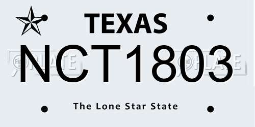 NCT1803 Texas License Plate