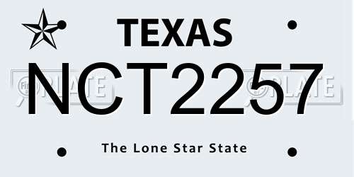 NCT2257 Texas License Plate