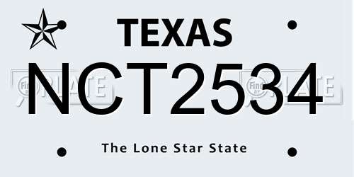 NCT2534 Texas License Plate