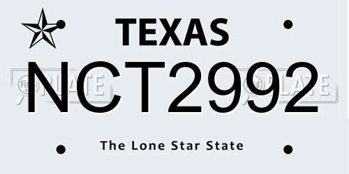 NCT2992 Texas License Plate
