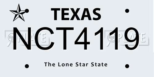 NCT4119 Texas License Plate