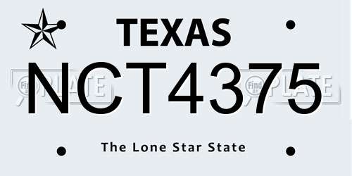 NCT4375 Texas License Plate