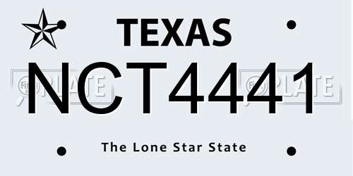 NCT4441 Texas License Plate