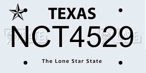 NCT4529 Texas License Plate