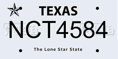NCT4584 Texas License Plate