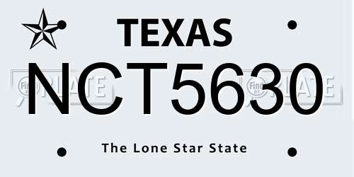 NCT5630 Texas License Plate