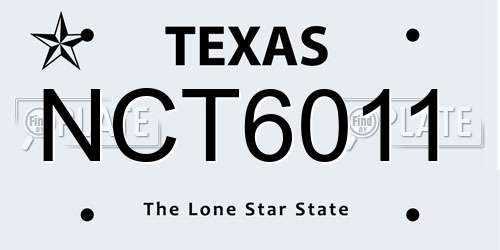 NCT6011 Texas License Plate