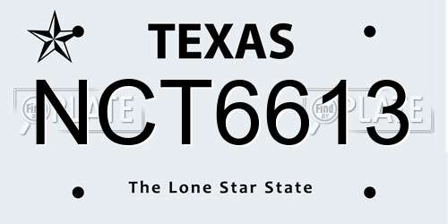 NCT6613 Texas License Plate