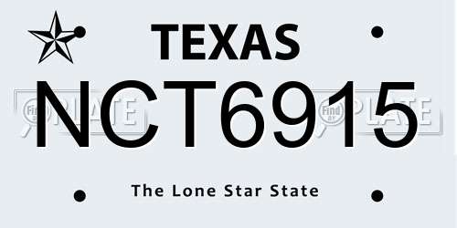 NCT6915 Texas License Plate
