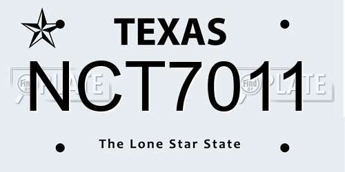 NCT7011 Texas License Plate