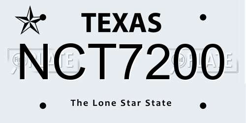 NCT7200 Texas License Plate