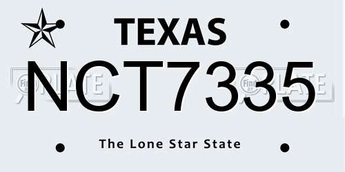 NCT7335 Texas License Plate
