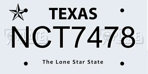 NCT7478 Texas License Plate