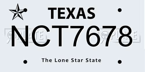 NCT7678 Texas License Plate
