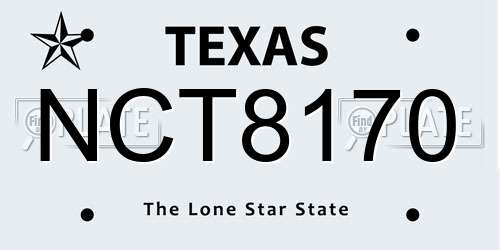 NCT8170 Texas License Plate