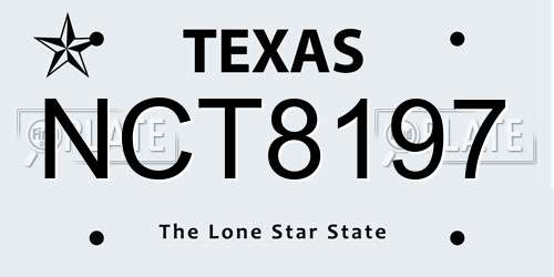 NCT8197 Texas License Plate