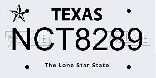 NCT8289 Texas License Plate