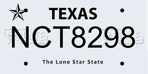 NCT8298 Texas License Plate