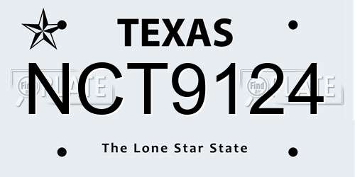 NCT9124 Texas License Plate