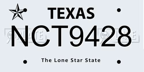 NCT9428 Texas License Plate