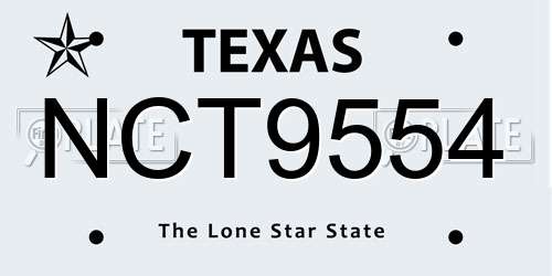 NCT9554 Texas License Plate